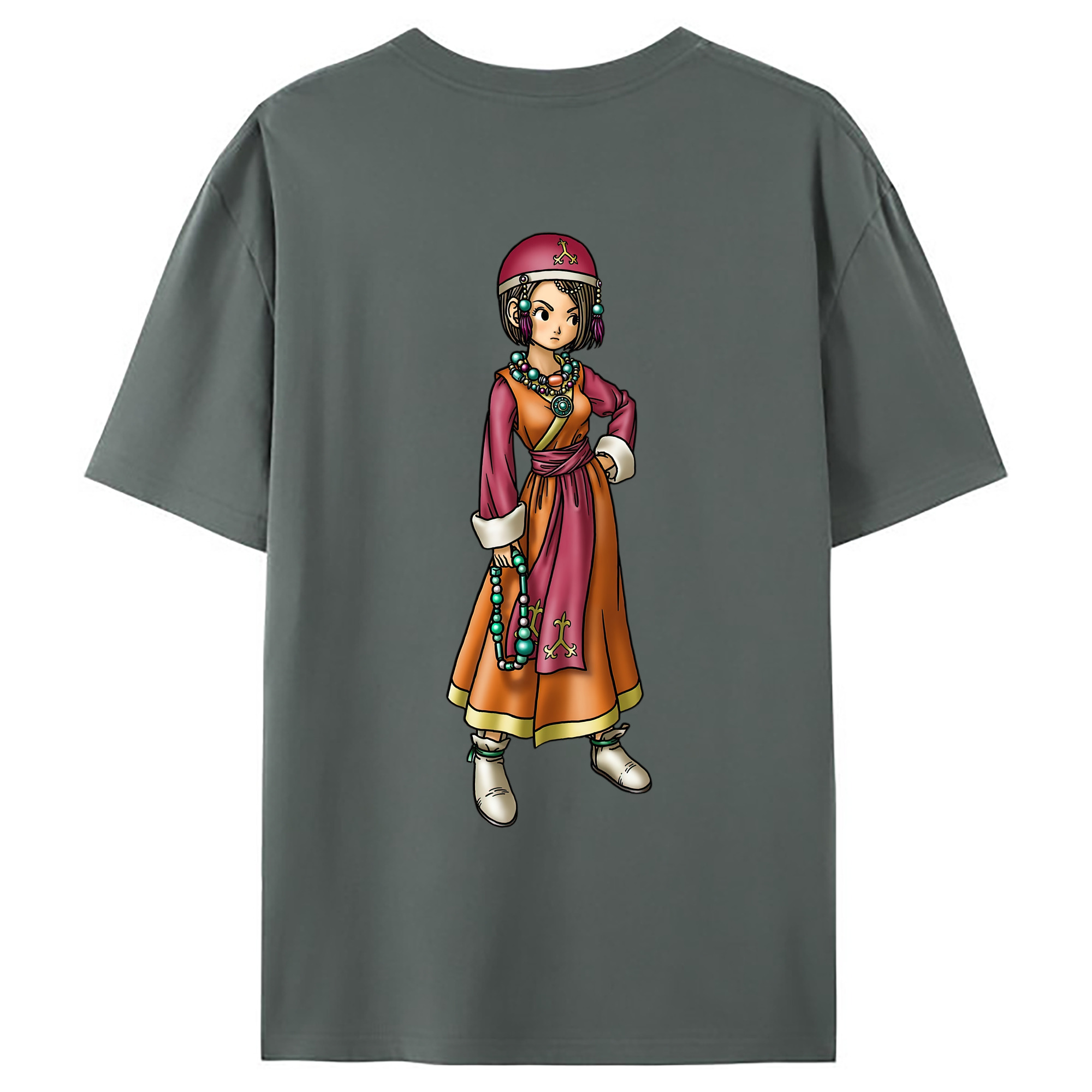 （画像用） ドラゴンクエスト Doragon Kuesuto Dragon Quest 綿100％ メンズ半袖Tシャツ（バックプリント） 通気性